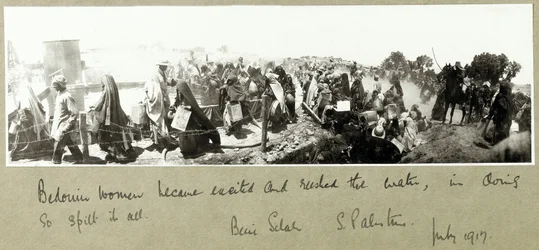 Bedouin Women Rushing for Their Water Ration, Beni Saleh, July 1917